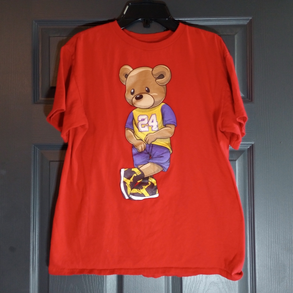 Kobe Bryant Iconic Teddy Bear Graphic Tee Shirt LA Lakers Hardten Clothing Youth